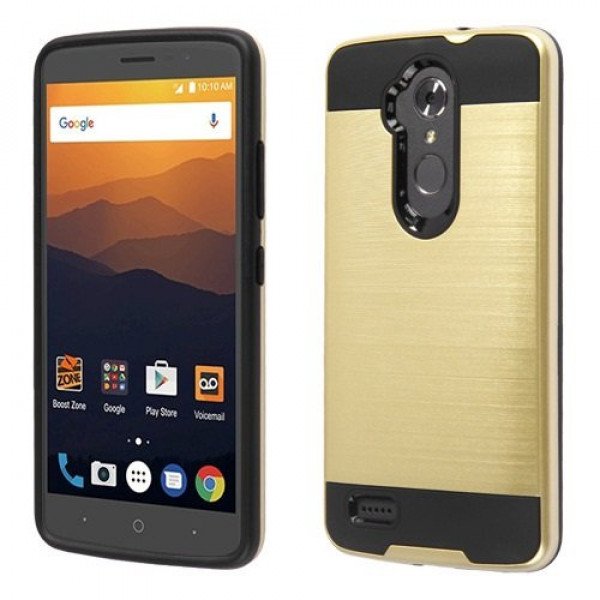 Wholesale ZTE Max XL, ZTE N9560 Armor Hybrid Case (Gold)